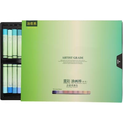 Ensemble de 36 Pastels à l'Huile HeavyColor Crayons Graffiti Enfants Peinture Dessin Animé Crayon Pastel green