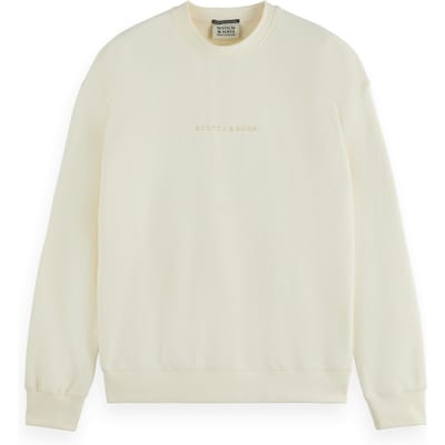 Scotch & Soda Core - Logo Front Chest Sweatshirt Off White Maat: L | Sweaters Outlet | Heren | Wit