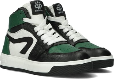 Pinocchio P1012 Hoge sneakers - Leren Sneaker - Jongens - Groen - Maat 23