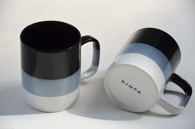 Floz koffiemok stoneware - ruwe steen in combi met glazuur - set van 2 - fairtrade uit Vietnam
