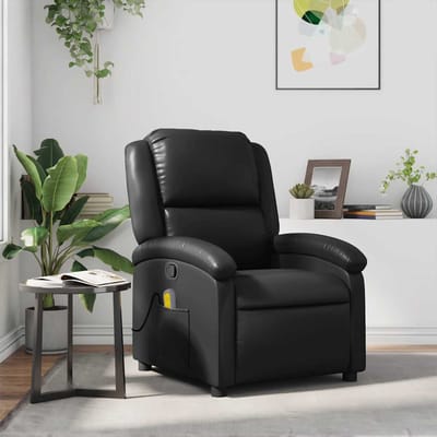 vidaXL - Massagestoel - verstelbaar - kunstleer - zwart