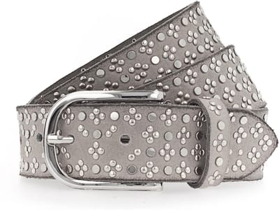 b.belt Leren Riem Tini Silver Leather Belt W100 Light Grey Lichtgrijs
