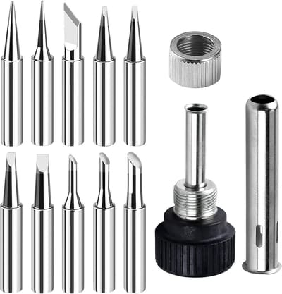 Soldeerboutpunten Set - Soldeerpunten Vervanging - Precisie Lassen - Loodvrij Koperlegering - 10 stuks - Zilverkleurig