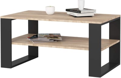 Salontafel Koffietafel ALEX / Sonoma Eik - Zwart / 92x45x53 cm