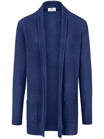 Lang vest 100% scheerwol Van Peter Hahn blauw