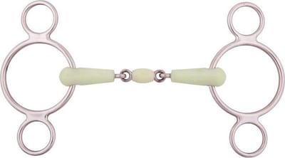 3 ring bit voor verstelbare paard dubbele pauze BR Equitation Apple Mouth