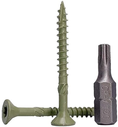 100x Houten Terrasschroeven 4.0x40mm - Groen Verzinkt Torx - Buiten Schroeven voor Houtbouw