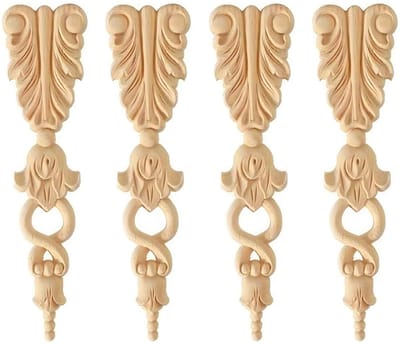 Dailygoods- Sierlijst Decoratief - Houten Sierlijst - Zelfklevend - 3D-patronen - Ornamenten voor Meubels - Natuurlijke Houtkleuren - Decoratieve Houten Ornamenten