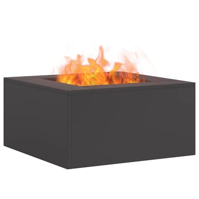 vidaXL - Vuurkom - Zwart - 60 - x - 60 - x - 30 - cm - weervast - staal