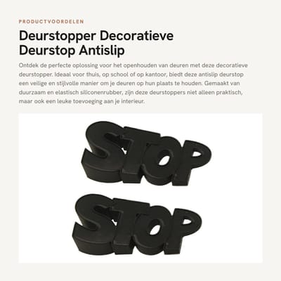 Dailygoods- Deurstopper Antislip - Deurstopper Wig - Decoratieve Deurstopper - Zwarte Deurstopper - 2 Pack - 4,8x2x1 Inch - Deurstoppers