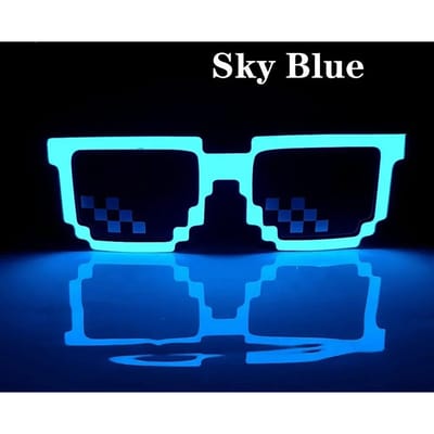 Lunettes LED sans fil Clignotantes Néon Lunettes de Fête Protection UV400 Festival Lunettes de Soleil Lumineuses blue