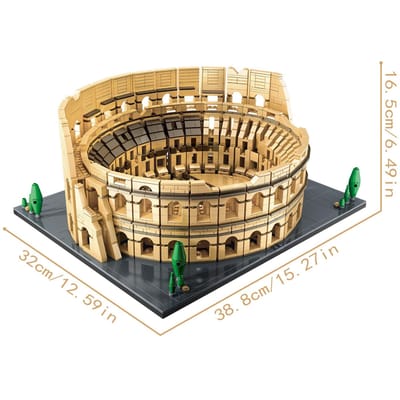2860 STUKS Het Romeinse Colosseum Bouwstenen Speelgoed Assembleer Puzzel Stenen Speelgoed Sets Bureaublad Ornament Cadeaus 14+ jaar beige