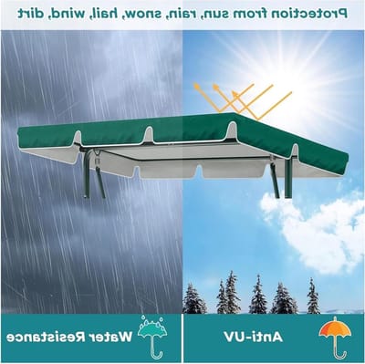 Schommelbank Overkapping - Zonnedak Vervanging - Buiten Ontspannen - Waterdicht Oxford Materiaal - 164 x 114 cm - Grijs