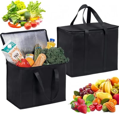Vouwbare Koeltas Set van 2, Herbruikbaar, Grote Koeltas voor Reizen, Picknicks en Kamperen, Ideaal voor Lunch en Boodschappen