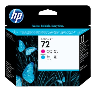 Originele HP DesignJet printkop 72, enkele verpakking, magenta/cyaan (C9383A)