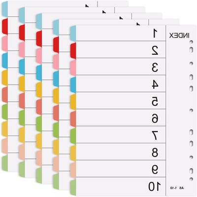 Kleurige A4 Blanke Tabs - Schrijfbare Extra Brede Scheidingsbladen met 11 Gaten - Stevige Papieren Cover voor Kantoor en School, Ideaal voor Organisatie en Archivering