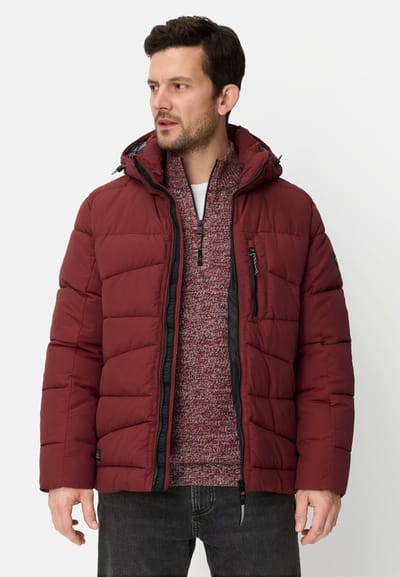 camel active Winterjas met afneembare capuchon - Maat menswear-33 - Amberrood