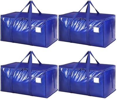 Dailygoods- Opbergdozen 90 liter - Opbergdozen met Deksel - Opvouwbare Verhuisdozen - Handvat - Kledingopslag - Duurzaam PP-weefsel - Opbergtassen