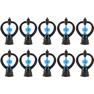 10 Pièces Filetage Femelle G1/2 G3/4 Arroseur Rotatif en Plastique Buse d'Arrosage pour Pelouse black