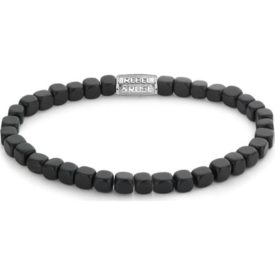 Rebel & Rose unisex armband roestvrijstalen kleurstoffen L Zwart 32017330