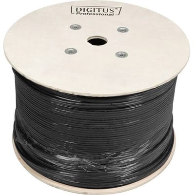 Digitus DK-1741-VH-10-OD Netwerkkabel CAT 7 S/FTP 0.25 mm² Zwart (RAL 9005) 1000 m