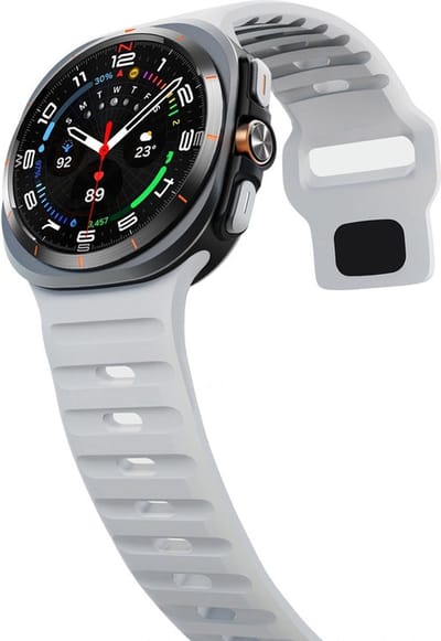 Siliconen bandje - geschikt voor Samsung Galaxy Watch Ultra (47mm) / Ultra 2025 (47mm) - lichtgrijs