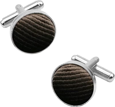 Fako Bijoux - Manchetknopen - Staal & Streep - 16mm - Bruin