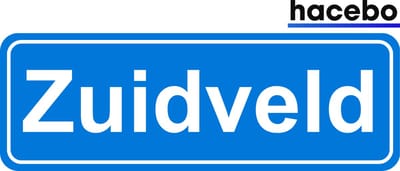 Hacebo - Plaatsnaam Sticker - 29x10 CM - Zuidveld sticker - Verkeersborden sticker - grappige cadeaus - Zuidveld