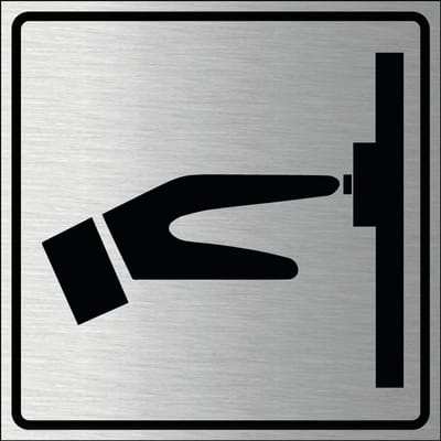Deurbel bordje, geborsteld aluminium 100 x 100 mm