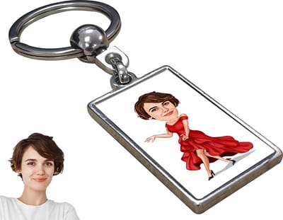 Tango Karikatuur - Gepersonaliseerde Karikatuur Sleutelhanger met Jouw Foto - Cadeau - Verjaardag - Kerst - Kado - Valentijn - Moederdag - Moederdag cadeautje - Moederdag cadeau voor mama - Gepersonaliseerd Cadeau
