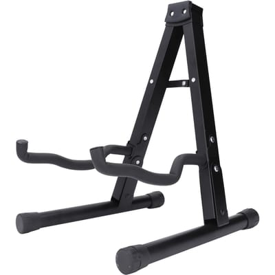 Support de Guitare Pliable Cadre A Support de Sol Présentoir Support pour Guitares Acoustiques Électriques black