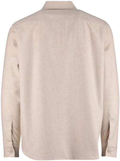 Boss overshirt beige normale fit effen