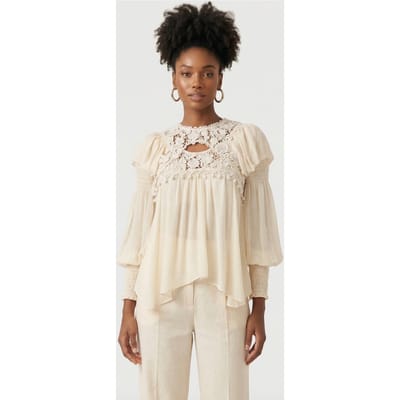 Isabel Marant Rokia Blouse Ecru Größe: 38 | Blusen Outlet | Damen | Braun