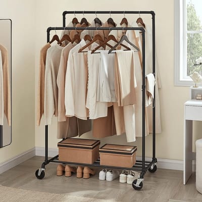 MIRA Home - Kledingrek - Opbergrek - Kapstok - Kledingstang - Garderoberek - 59x100x162