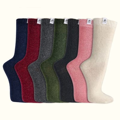 Wollen sokken | Merinowol | Glad gebreid | Diverse kleuren | Diverse maten | 6 paar