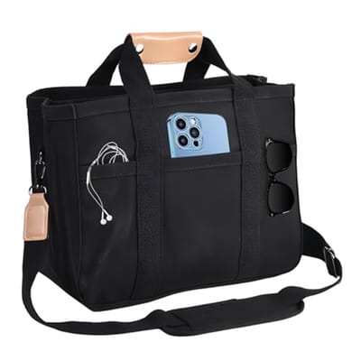 Ynkkvre - Dames Handtassen, Dames Tas Shopper Met Rits, Handtas met meerdere zakken voor dames, canvas tas, tas met handvat, portemonnee met grote capaciteit, herbruikbare handtas, 1Stuks Zwart - canvas draagtas