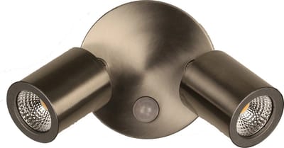 Luxform LED beveiligingslamp - batterij gevoed met dubbele LED stralers - 1 stuk - aluminium ontwerp met PIR sensor