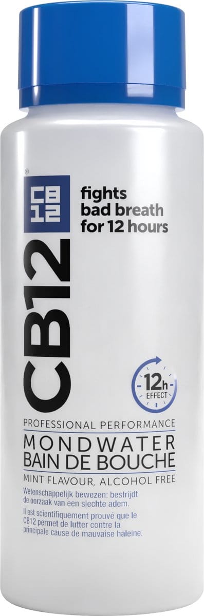 CB12 Original Mondwater - Beschermt 12 uur lang tegen een slechte adem - Met Fluoride voor bescherming tegen gaatjes - Frisse mentholsmaak - Alcoholvrije mondspoeling - 250ml