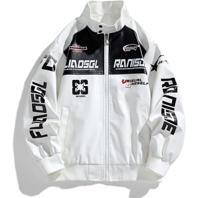 Jas Opstaande Kraag Casual Lente en Herfst Nieuw Los Heren Motorjack Leer M gray