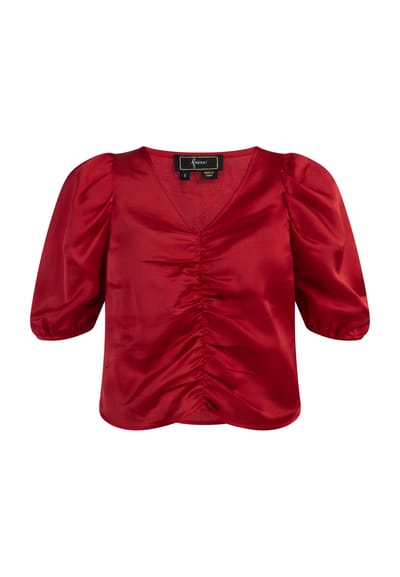 Faina Gedrapeerde bovenkant Dames rood