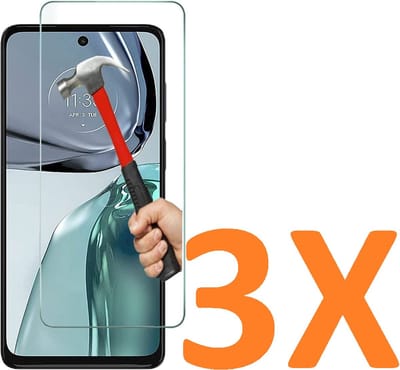 Screenprotector Glas - Tempered Glass Screen Protector Geschikt voor: Motorola Moto G62  - 3x