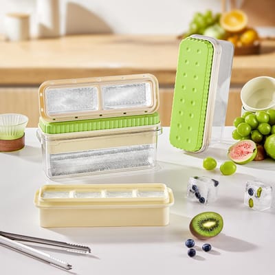 Dailygoods- IJsblokjesvorm met Deksel - Siliconen Mallen - BPA-vrij - Ruimtebesparend - Luchtdicht - Snel Verwijderen - Ijsvorm