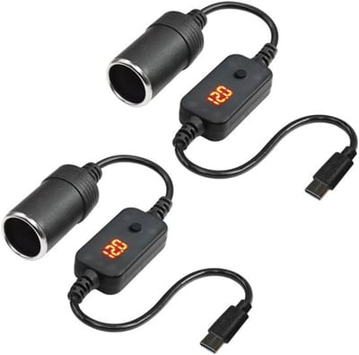 Allecto - Usb naar Sigarettenaansteker Adapter - Instelbare Voltmeter