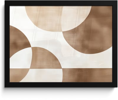 Poster in lijst - Fotolijst 40x30 cm - Posters - Snijdende cirkels - Overlappende vlakken - Posterlijst zwart - Decoratie - Wanddecoratie woonkamer - Muurdecoratie slaapkamer