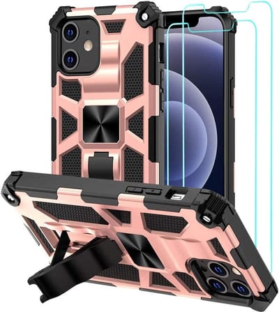 Hoesje Geschikt voor iPhone 12 Pro Max – Anti-Scratch Shockproof Rose Goud - 2 Pack Screenprotector