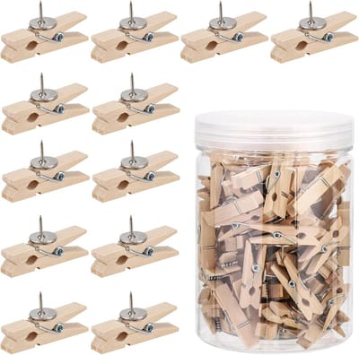 Set van 100 Houten Punaises voor Kurkboard en Decoratie