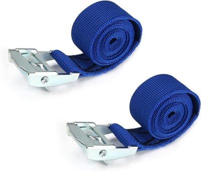 Spanbanden met Gesp - Ladingzekering Banden - Vervoer Vastzetten - Hoge Treksterkte - 0.8m x 25mm - Blauw