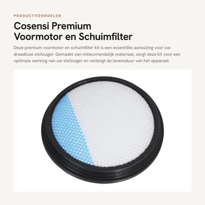 Dailygoods - Premium Voormotor en Schuimfilter Kit voor Draadloze Stofzuigers