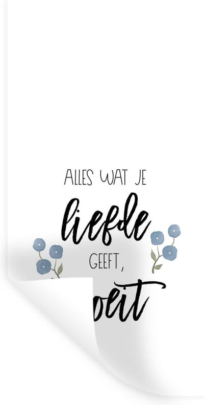Muurstickers - Sticker Folie - Quotes - Alles wat je liefde geeft, groeit - Spreuken - 40x80 cm - Plakfolie - Muurstickers Kinderkamer - Zelfklevend Behang - Zelfklevend behangpapier - Stickerfolie