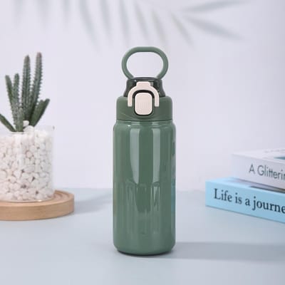 Nouvelle Tasse Thermos à Vide en Acier Inoxydable Grande Capacité avec Poignée Portable Haut Niveau d'Apparence Bouilloire de Sport pour Hommes et Femmes 500ml
